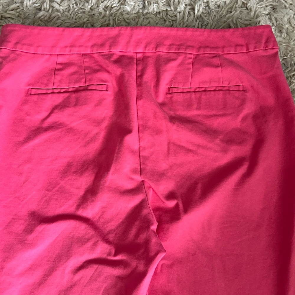 Boden Women Pants Sz 16 L Tall Pink Mid Rise Ponte Straight Leg Trousers Pockets - Picture 5 of 8